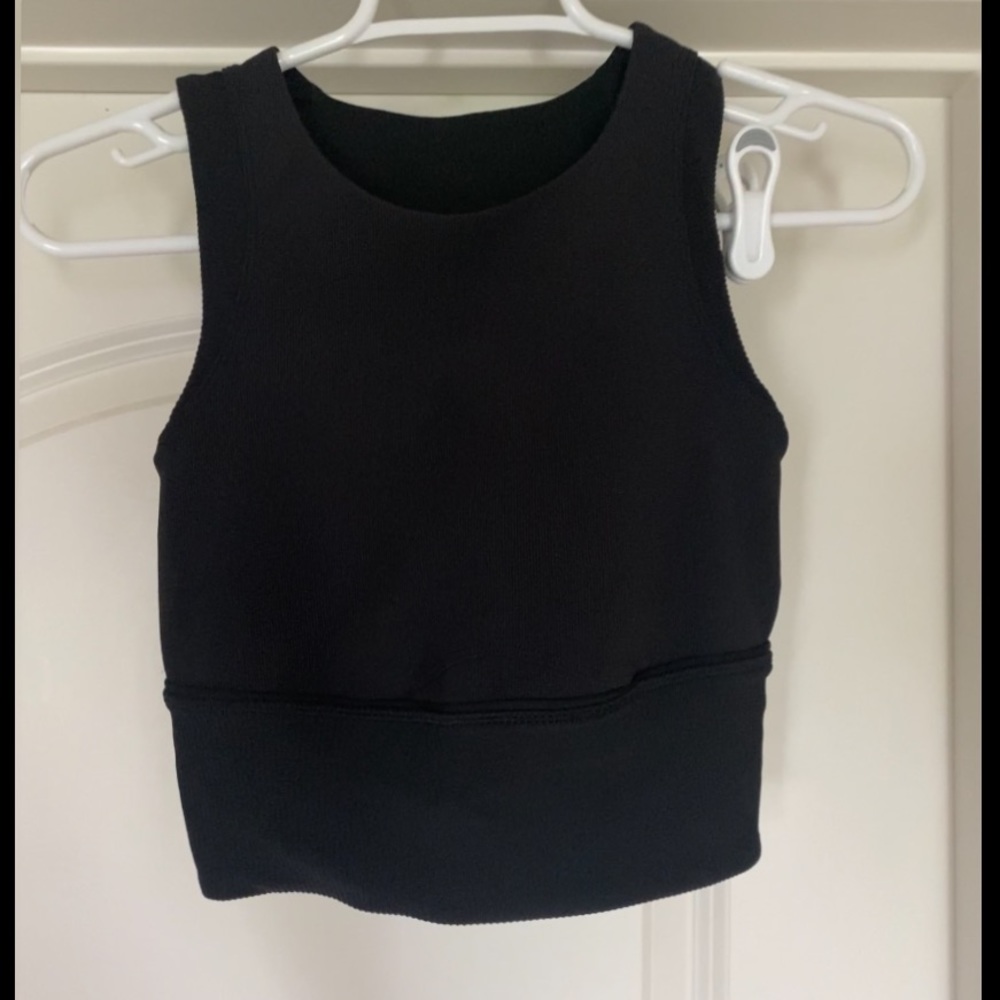 Lululemon Kick Serve Bra Texture, black, size 4